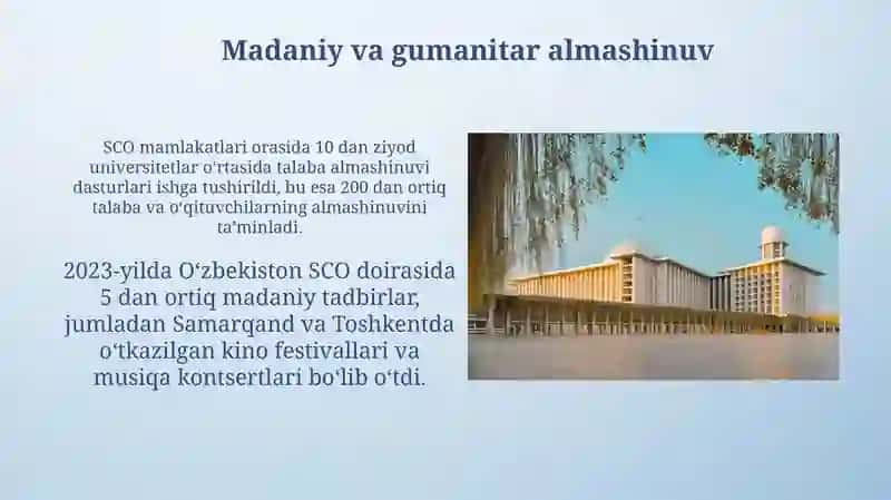 Oʻzbekistonning SHHTdagi roli va ahamiyati 4
