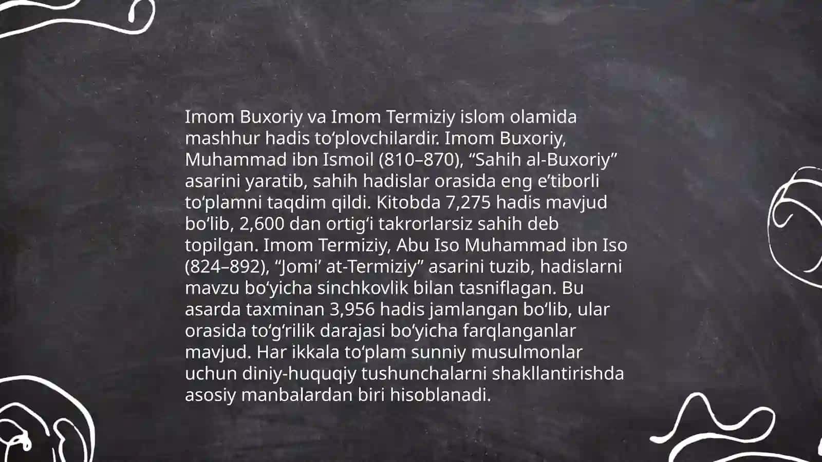 Imom Buxoriy va Imom Termiziyning hadis ilmiga qushgan hissalarini qiyosiy tahlili 4