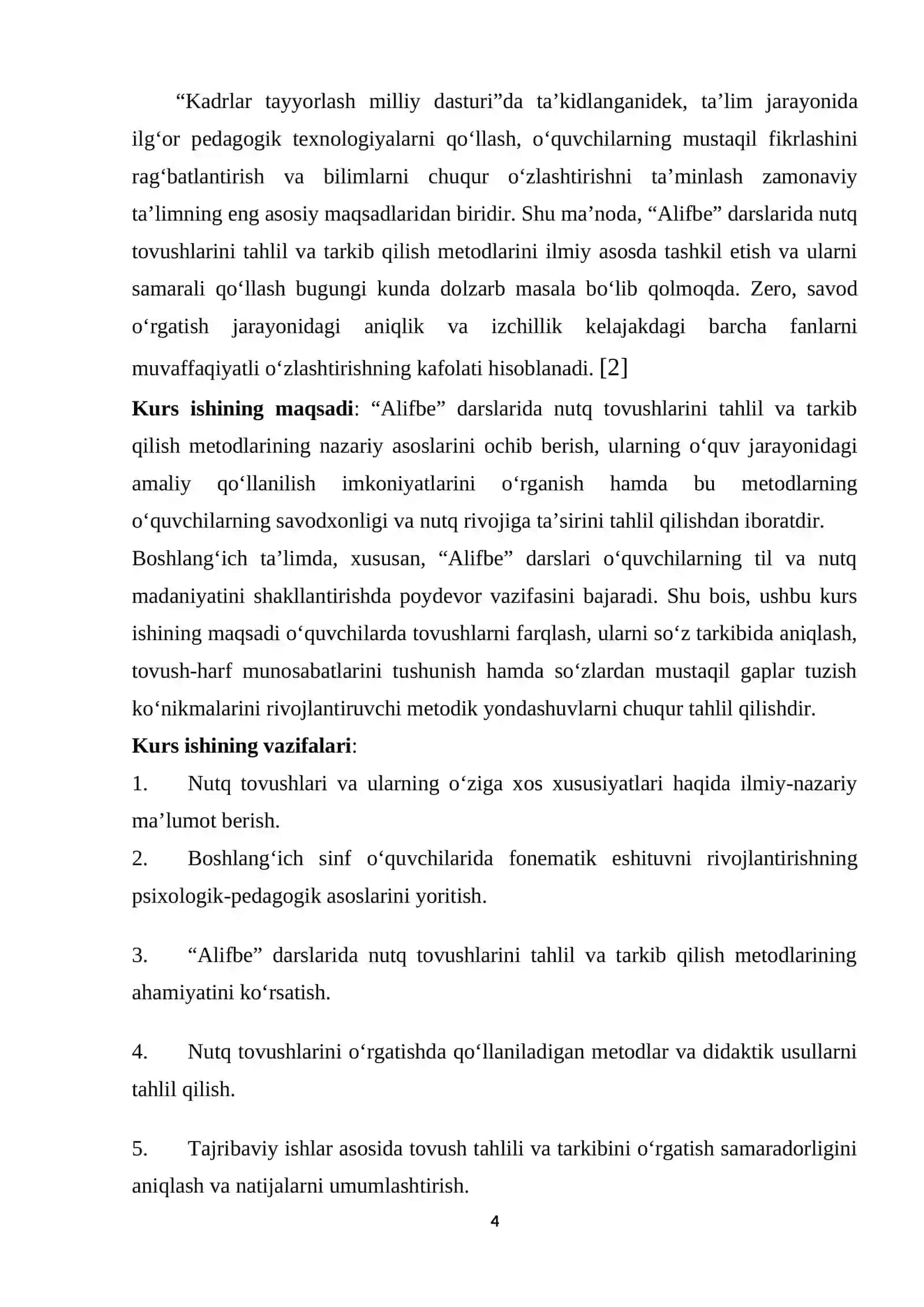 Alifbe darslarida nutq tovushlarni tahlil va tarkib qilish metodlarining qo'llanilishi 4