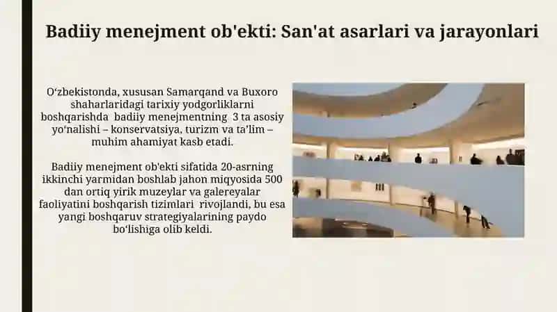 Menejment-Madaniyat va sanat sohasini boshqarishda obyekti va subyekti 4