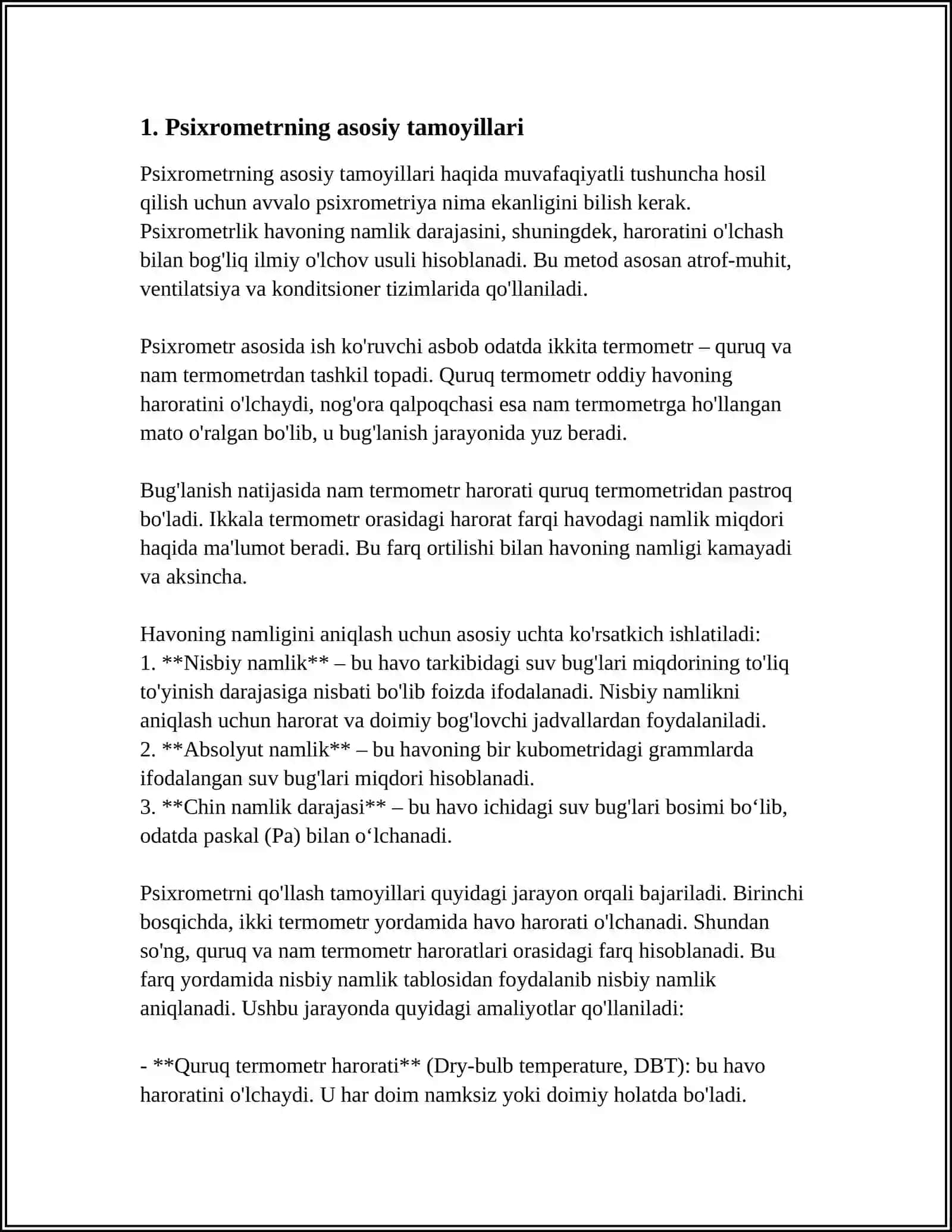 HAVONING NAMLIGINI PSIXROMETR YORDAMIDA ANIQLASH 4