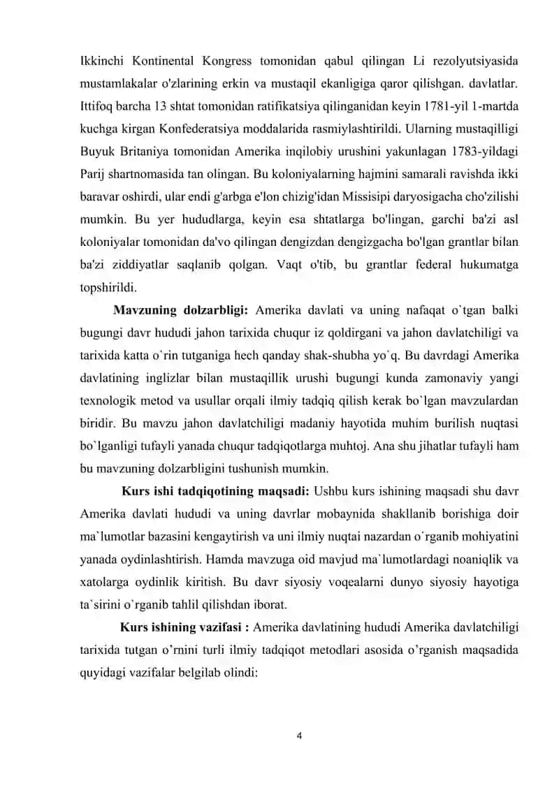 AQSh territoriyasining kengayishi (XVIII asrning oxirgi o‘n yilliklari – XIX asrning birinchi yarimi) 4