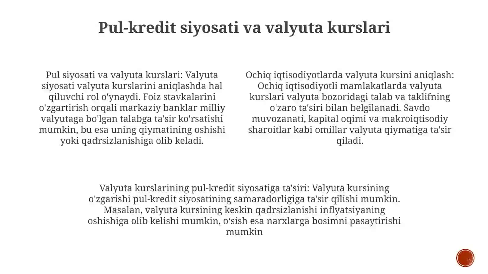 Ochiq Iqtisodiyotda Pul-Kredit Siyosati 4
