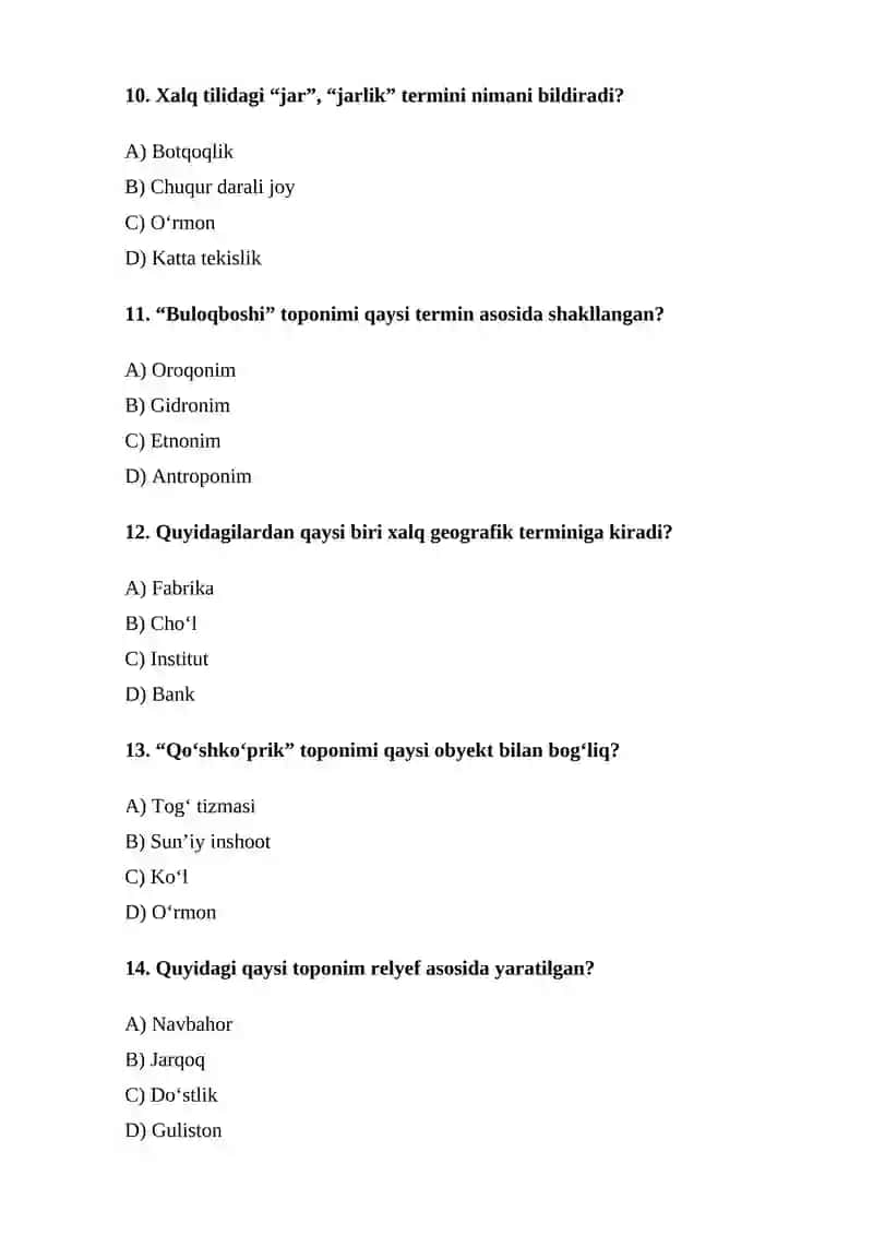 Geotoponimlarning xalq geografik terminlari asosida shakllanish xususiyatlari 4