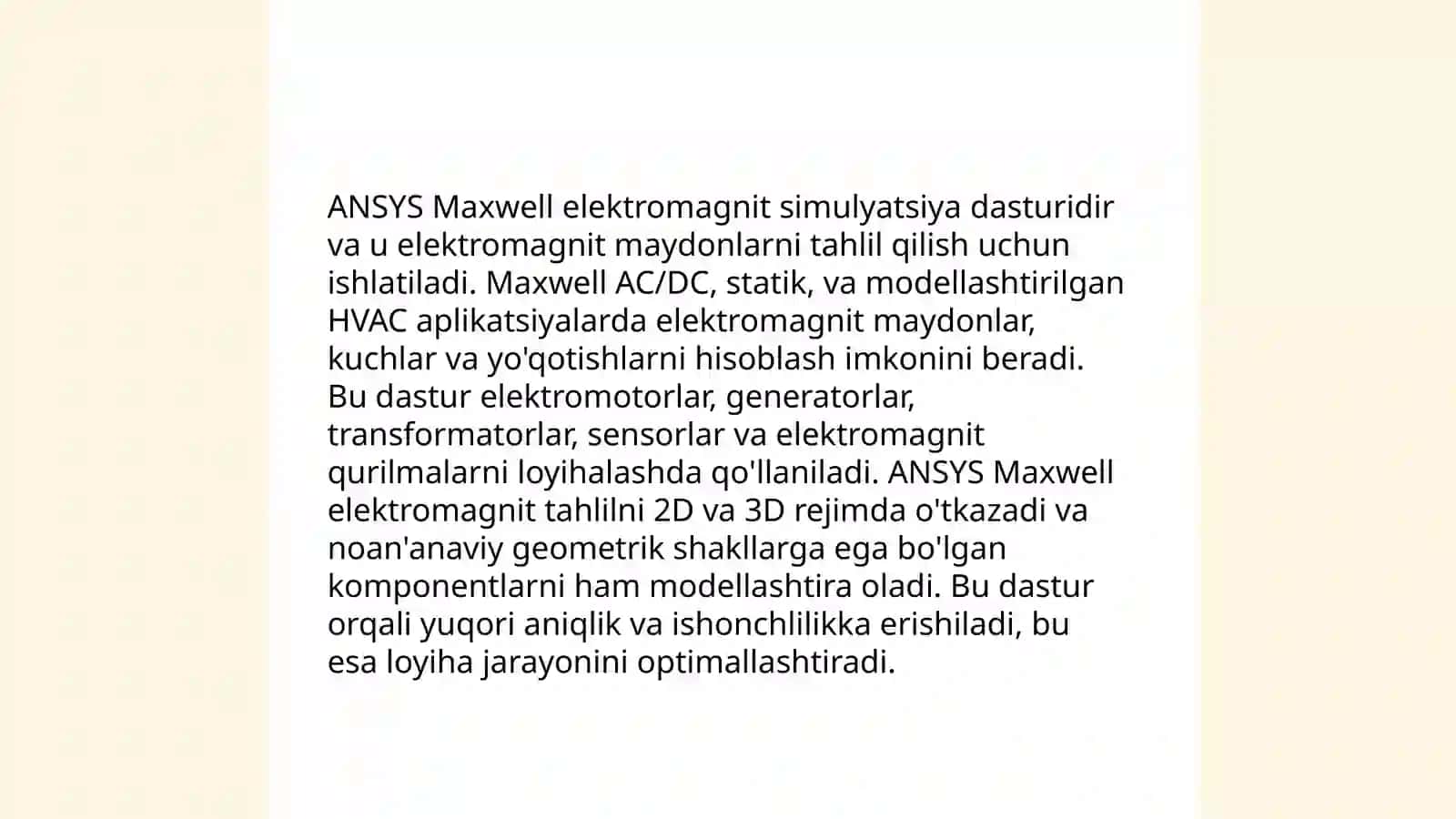 Asinxron elektr matorini modelini yaratishda qanday dasturlardan foydalanish haqida 4