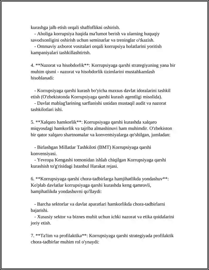 OʻZBEKISTONDA KORRUPSIYAGA QARSHI KURASH MEXANIZMLARI 4