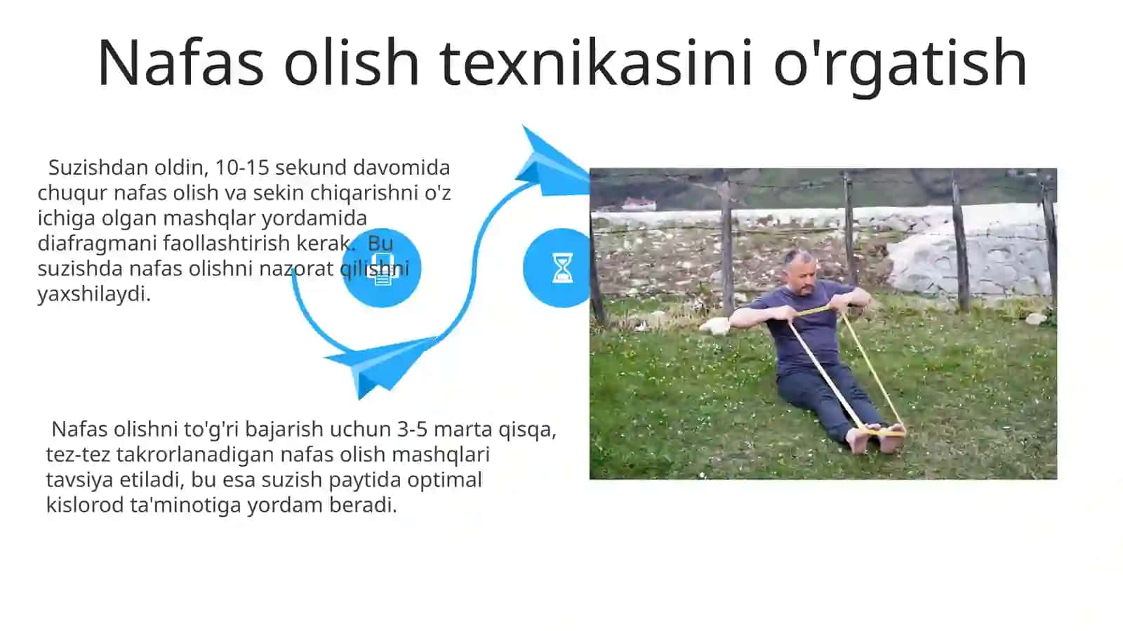 Suzish texnikasini o'rgatish va takomillashtiris hda quruqlikda bajariladigan mashqlar 4