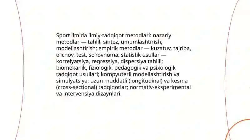 Sport fanida ilmiy bilishning usul va tamoyillari 4