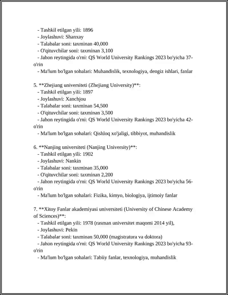 XITOYNING ENG NUFUZLI UNIVERSITETLARI 4