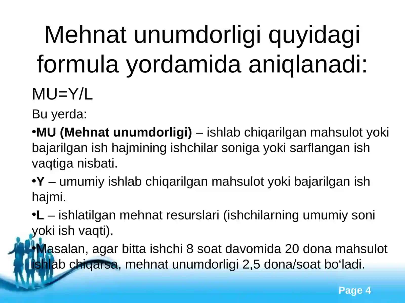 Mehnat unumdorligi va uning ish haqi to’lash bilan aloqadorli 4