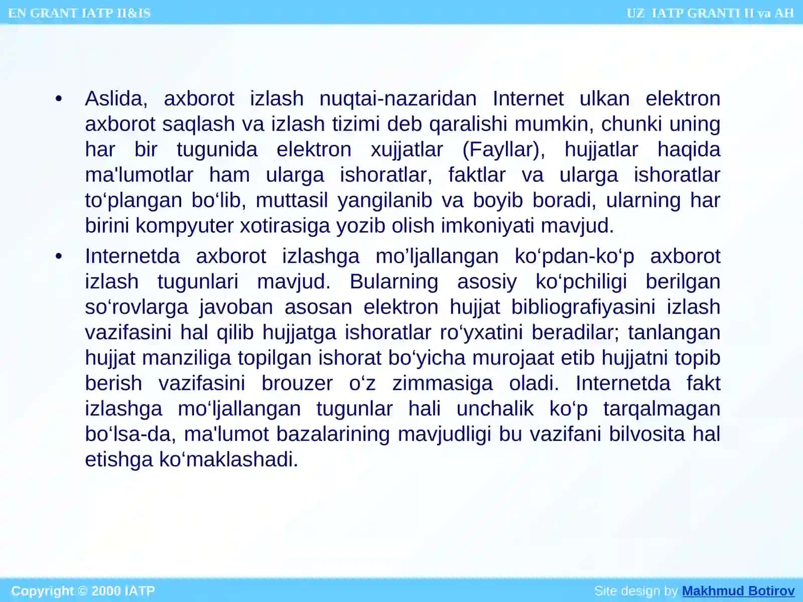 INTERNETDAAXBOROT IZLASH 4