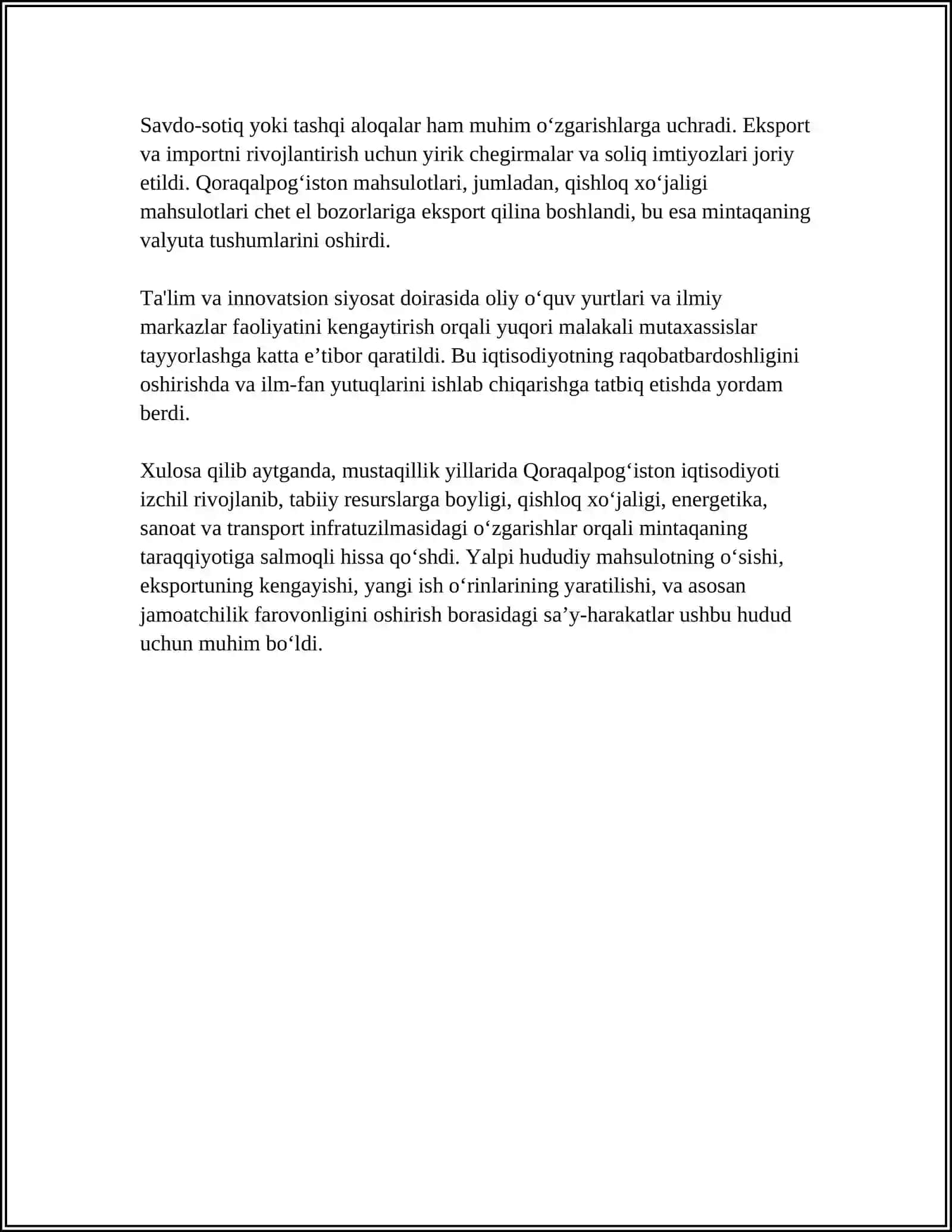MUSTAQILLIK YILLARIDA QORAQALPOG‘ISTON RESPUBLIKASI 4