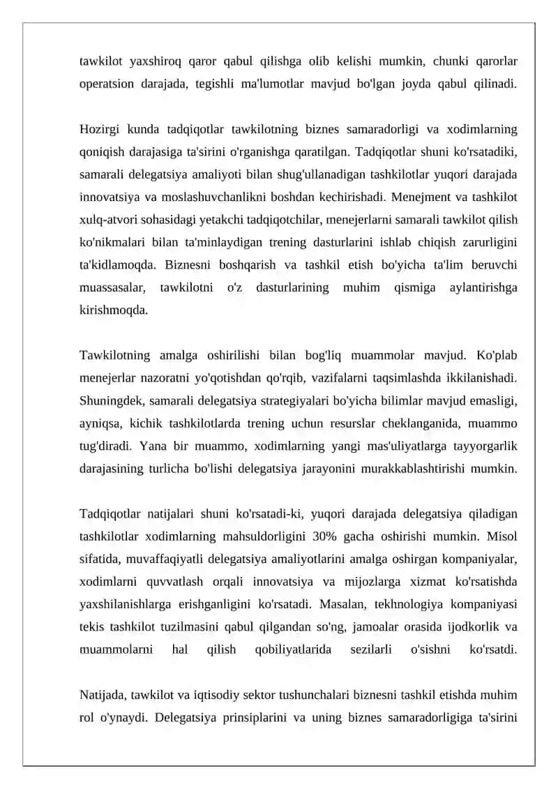 Tawkilot, xo'jalik sube'kti tushunchalari va biznes tashkil etish 4