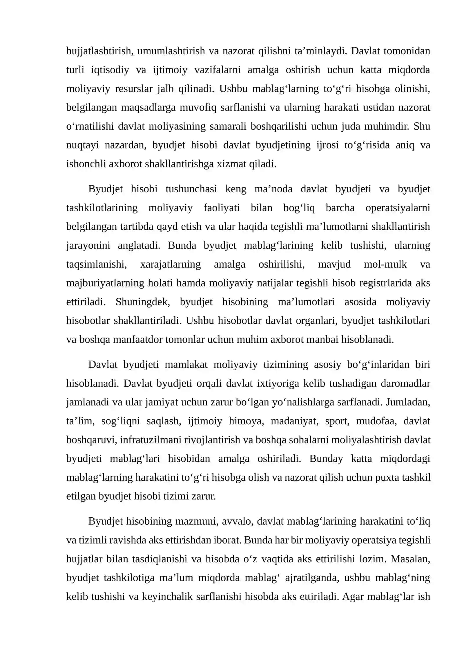 Byudjet hisobining davlat byudjetini boshqarishdagi ahamiyati 4