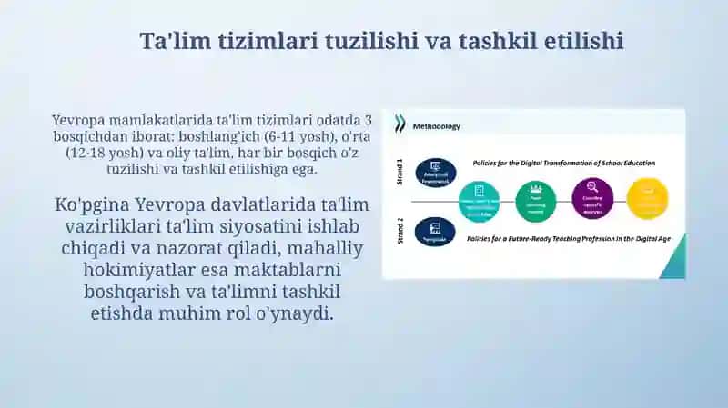 Yevropa mamlakatlarida ta'lim tarbiya masalalarining olib borilishi va qiyosiy tahlil 4