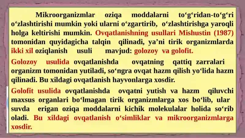 Mavzu:Mikroorganizmlar fiziologiyasi 4