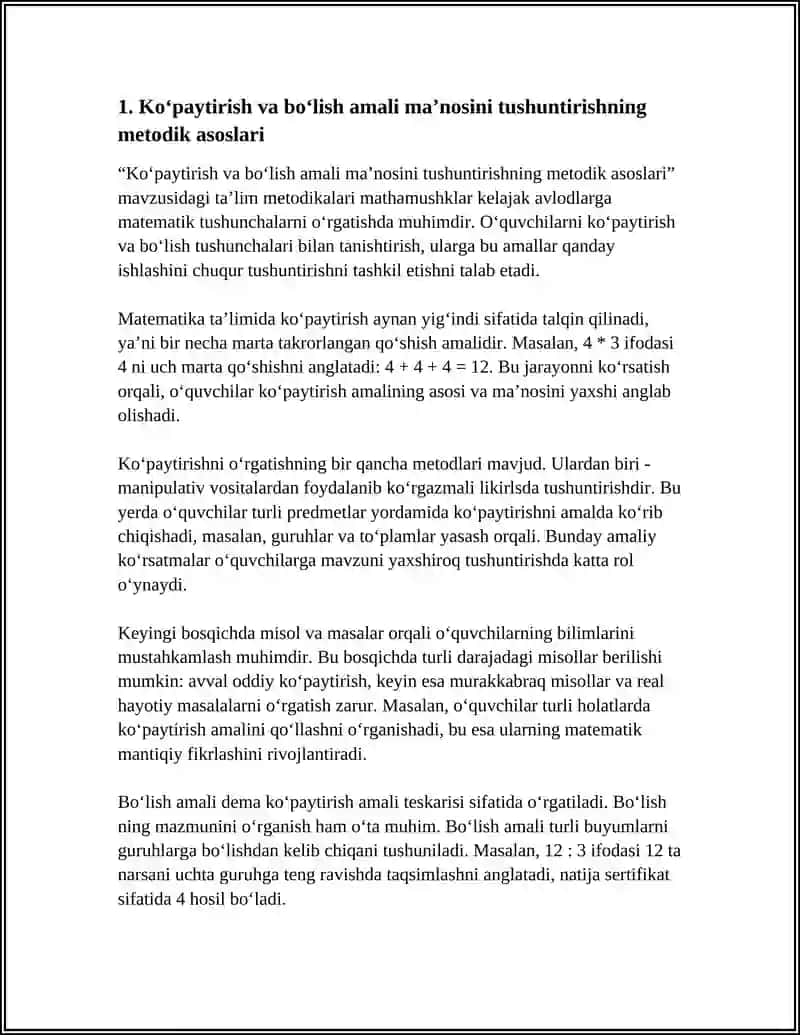 KO’PAYTIRISH VA BO’LISH METODIKASI 4