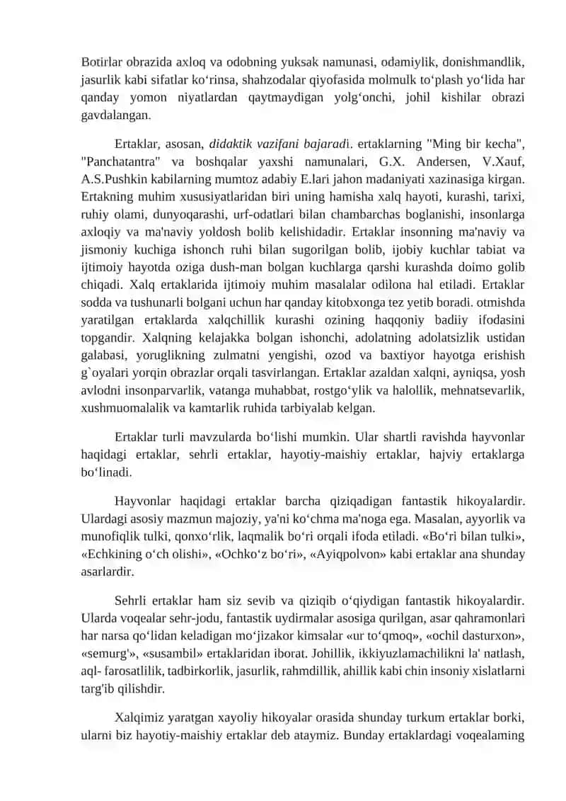 Ertaklar va ertakning janriy tasnifi 4