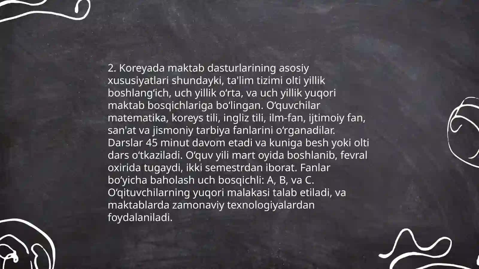 Janubiy Koreya ta'lim tizimi 4