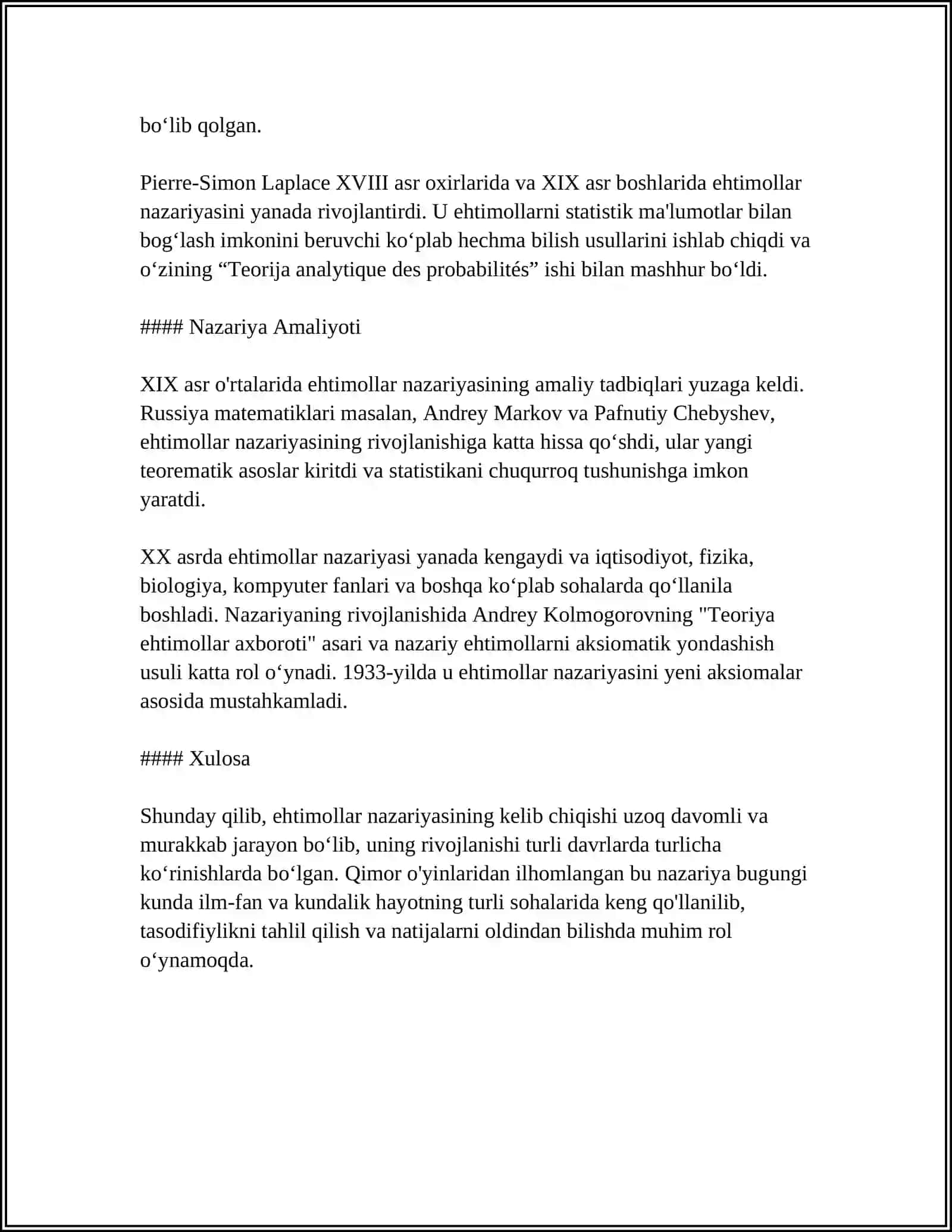 EHTIMOLLAR NAZARIYASI VA MATEMATIK STATISTIKA FANIDAN TARIXIY MA'LUMOTLAR 4