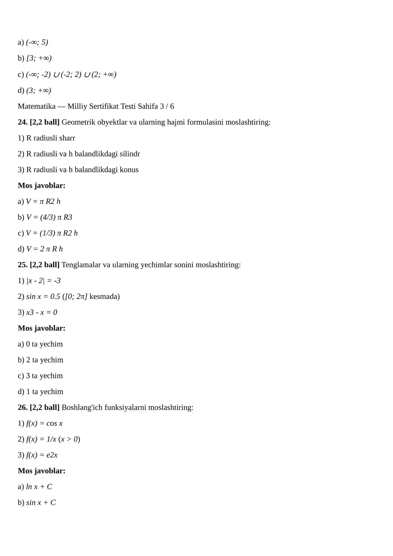Matematika Milliy Sertifikat 2026 4