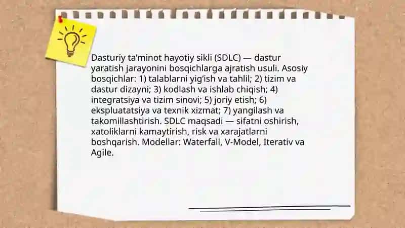 Dasturlarni loyihalash, tuzish va ishlatish 4
