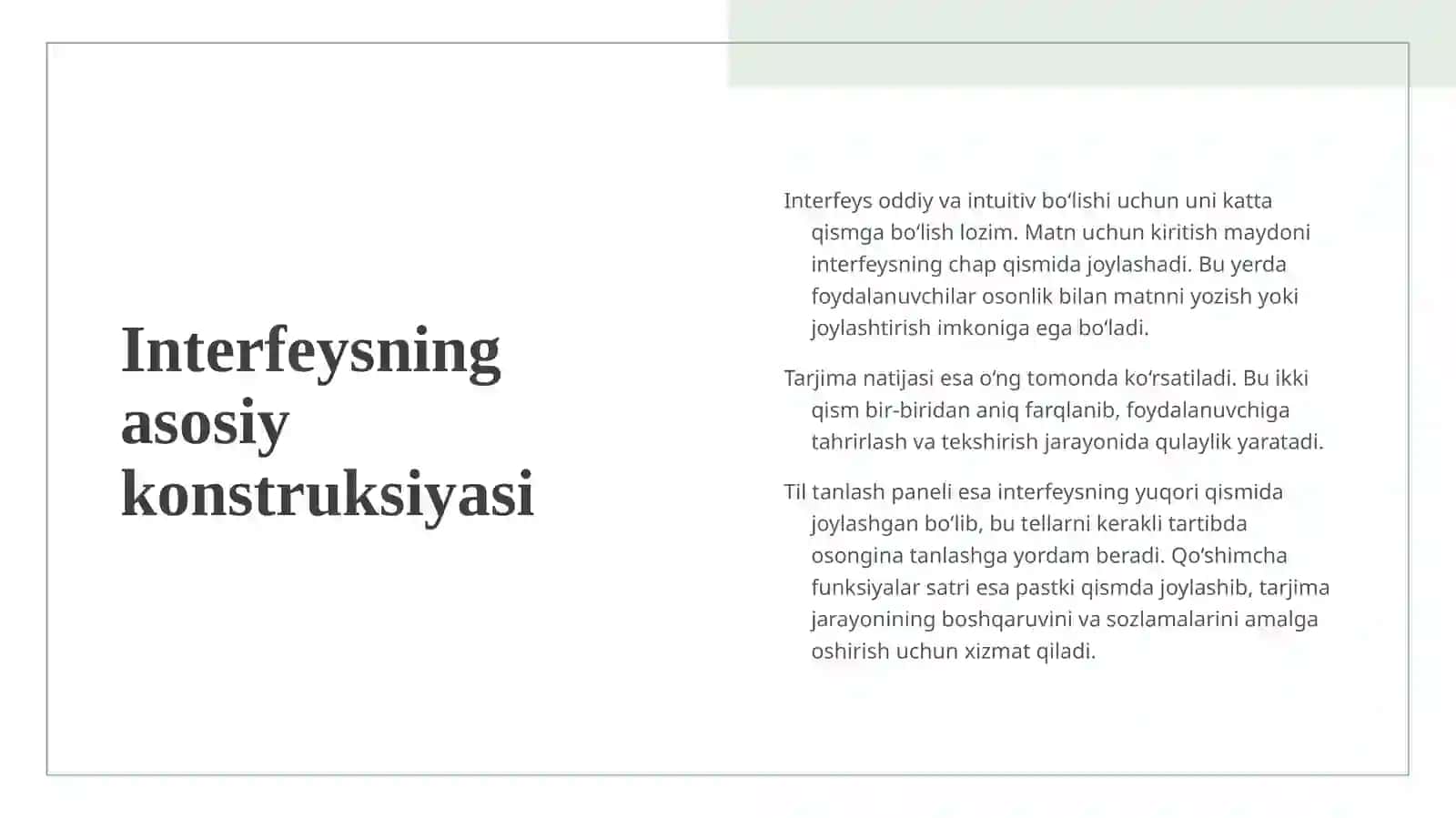 Onlayn tarjimon dastur interfeysi va ular bilan ishlash 4