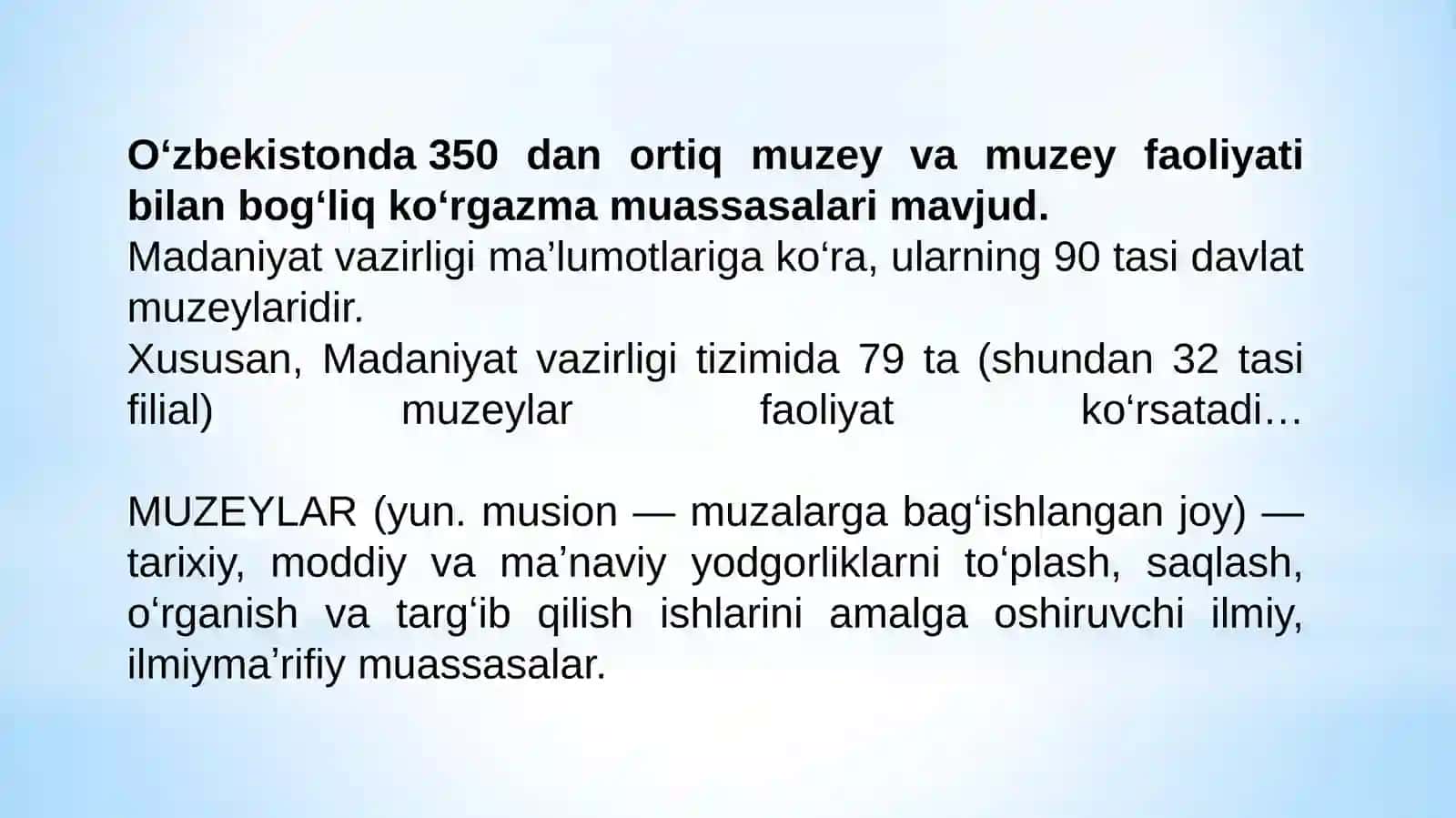 O’ZBEKISTONDA MUZEYLAR FAOLIYATI 4