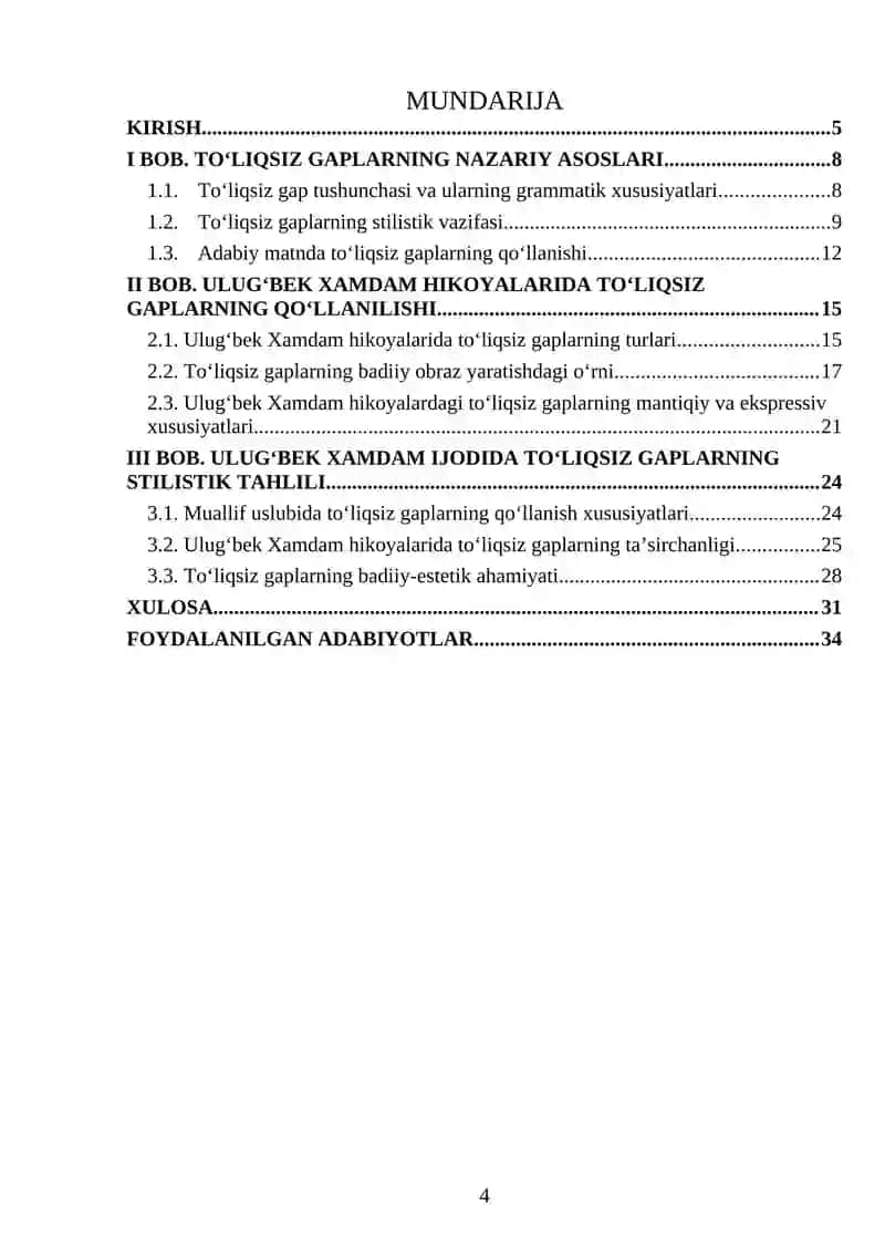 ULUG‘BEK XAMDAMNING HIKOYALARIDA TO‘LIQSZ GAPLARNING QO‘LLANISHI 4