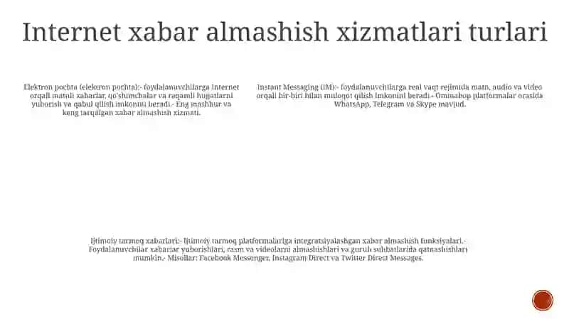 Internetda Xabar Almashish Va So‘Zlashuv Xizmatlari 4