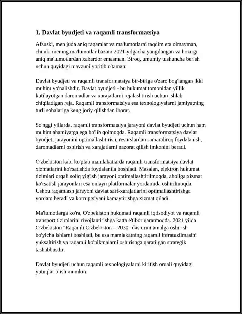 DAVLAT MOLIYASINI RAQAMLASHTIRISH VA ZAMONAVIY TEXNOLOGIYALAR 4