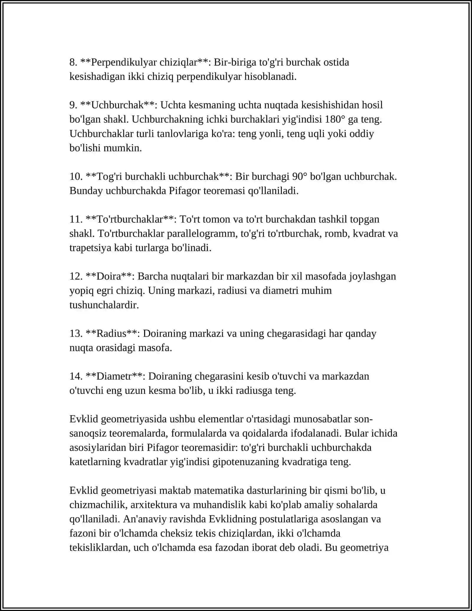 YEVKLID GEOMETRIYASIDA "AKSIOMA" VA "POSTULAT" TUSHUNCHALARI 4