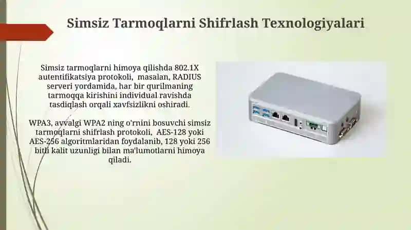 Simsiz Tarmoq Xavfsizligi Ta'minlash 4