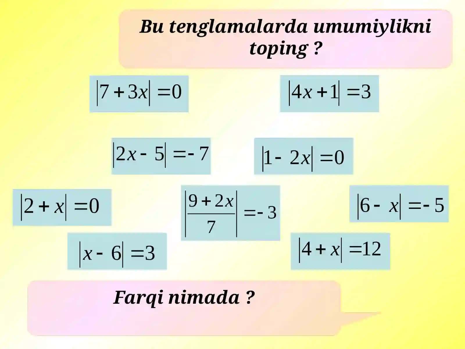 Tenglamalarni yechish 4