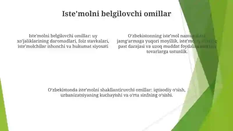 Iste'mol va Jamg'arish Jarayonlari 4