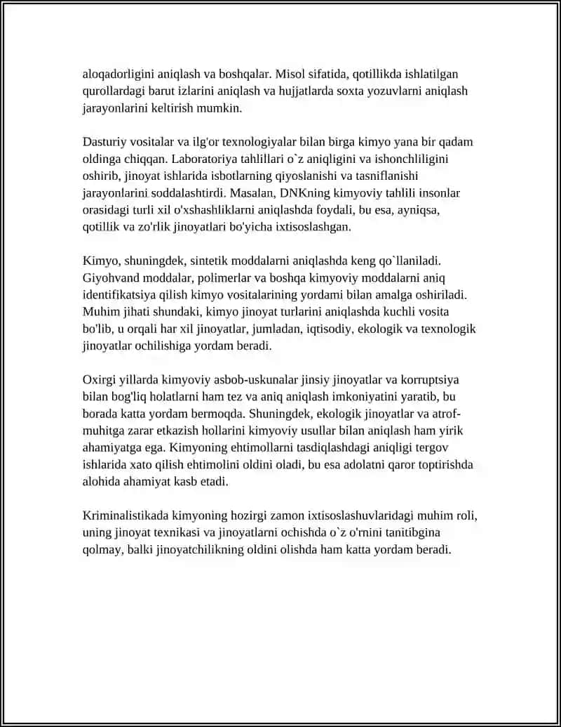 KRIMINALISTIKADA KIMYONING ÕRNI 4