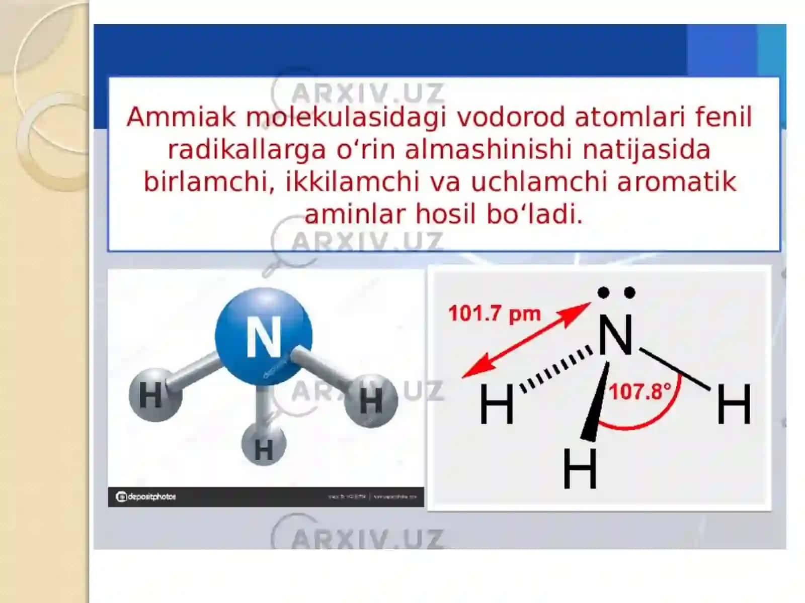 AminlarTuzilishi, klassifikatsiyasi, kimyoviy xossalari va tibbiyotda ishlatilishi 4