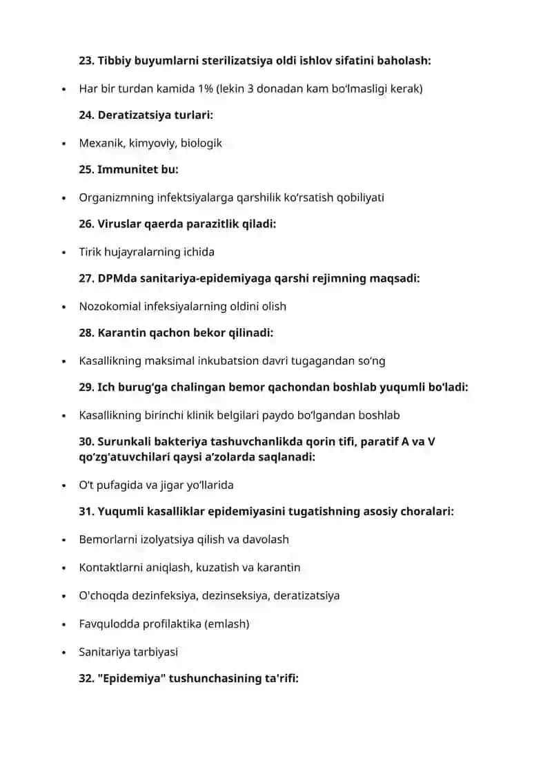 Sanepid/Ses boshliqlari uchun Argos suhbat savollariga javoblar 2025/Dekabr 4