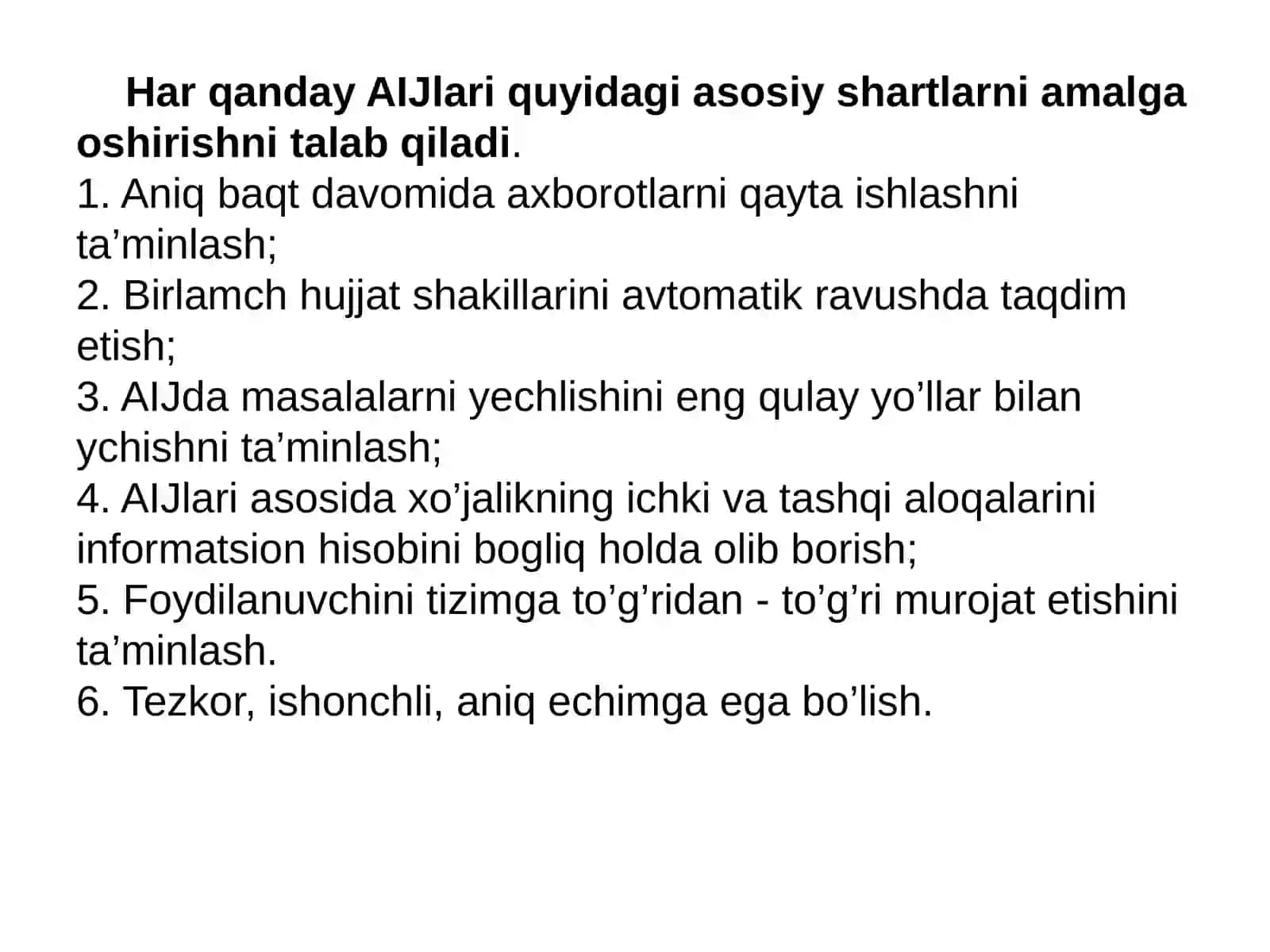 Avtomatlashtirilgan ish joylari (AIJ) va ularning asosiy turlari 4