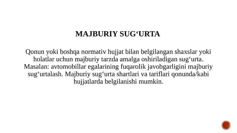 Sug‘urta turlari majburiy va ixtiyoriy 4