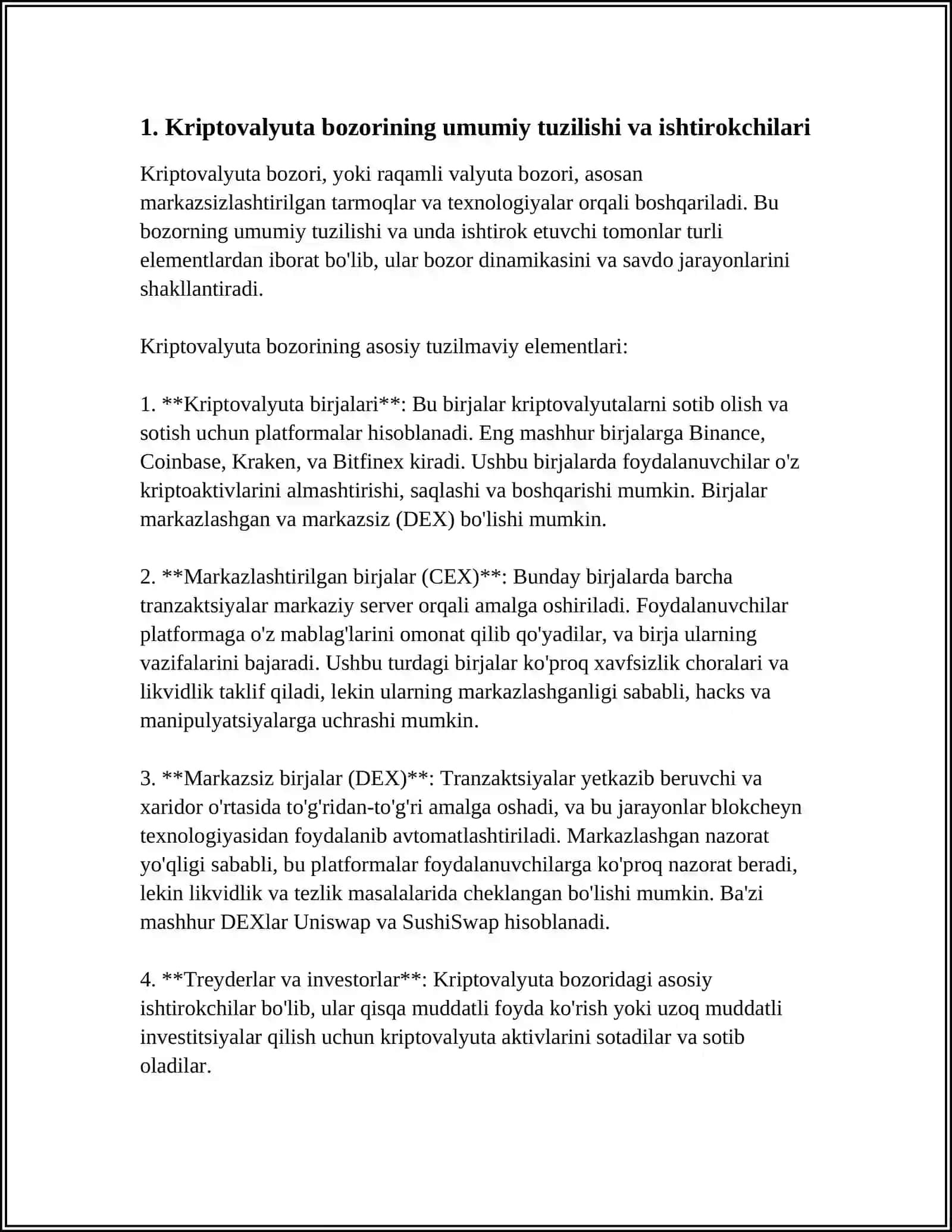 KRIPTOVALYUTA SAVDO JARAYONLARI VA BOZOR DINAMIKASI 4
