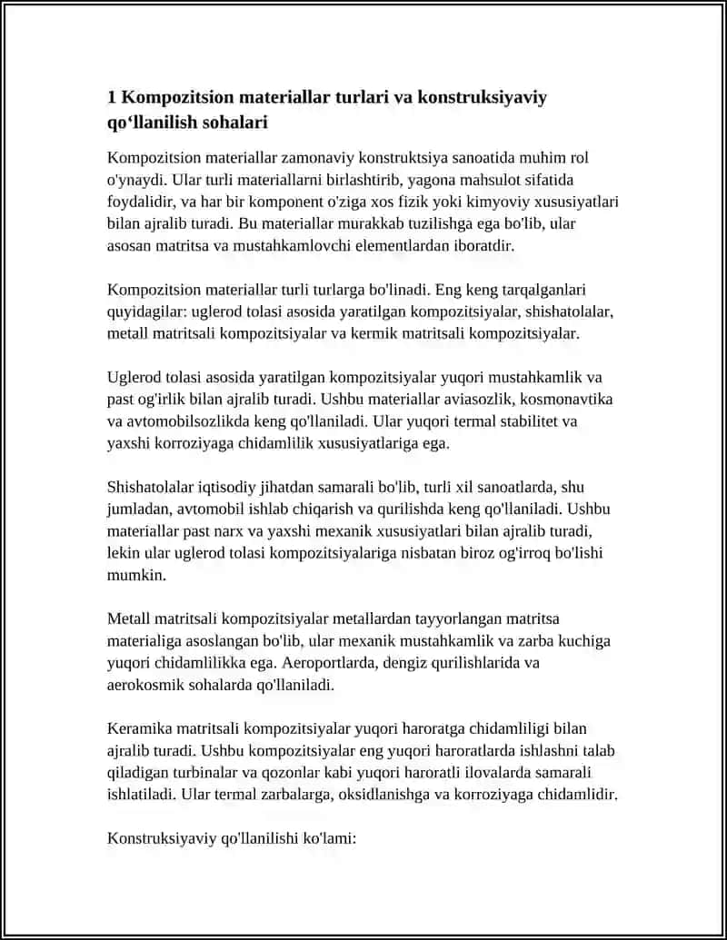 KOMPOZITSION MATERIALLARNING KONSTRUKSIYAVIY QO‘LLANILISHI VA AFZALLIKLARI 4