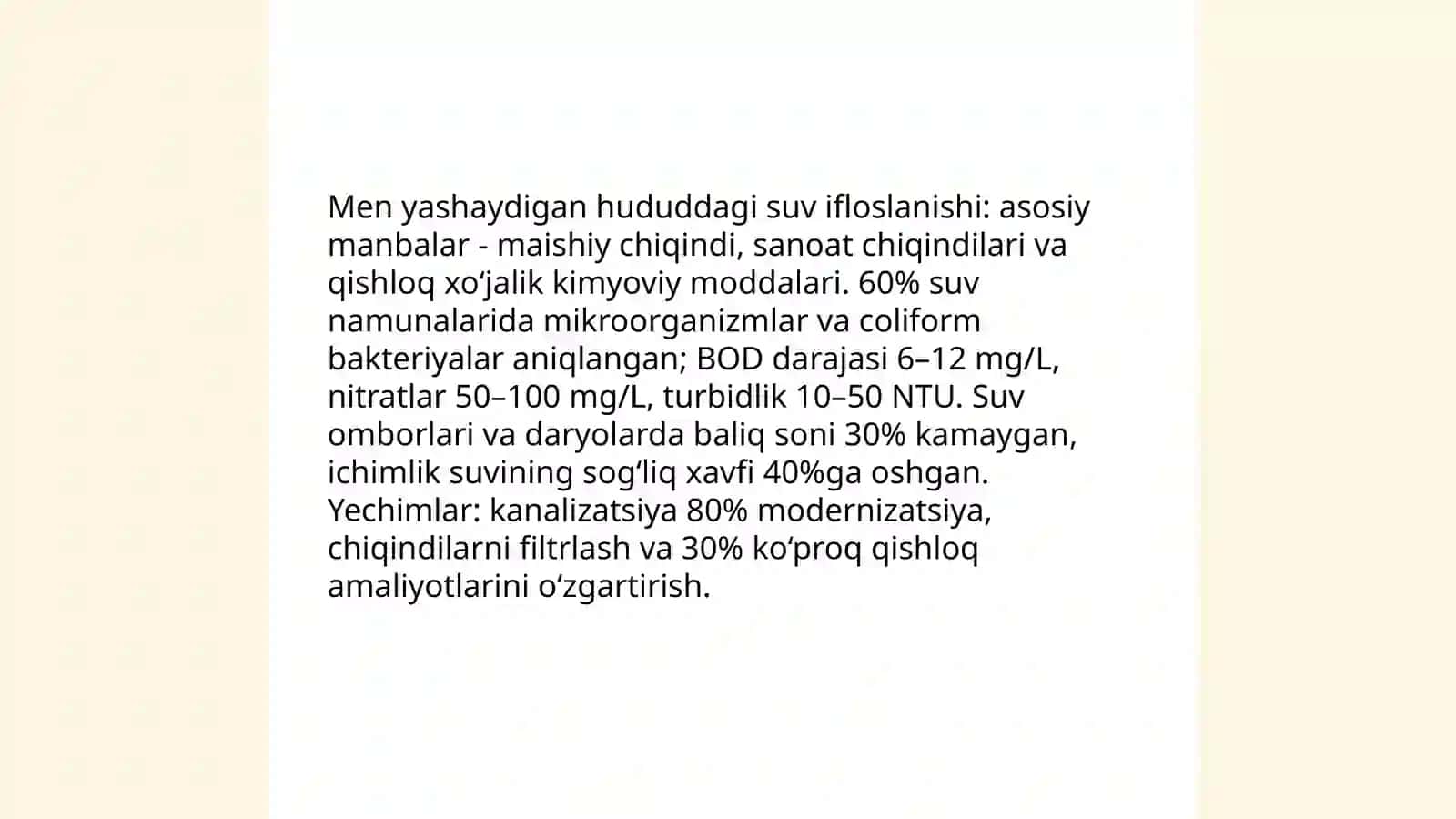 Mening yashash hududimdagi ekologik muammo 4