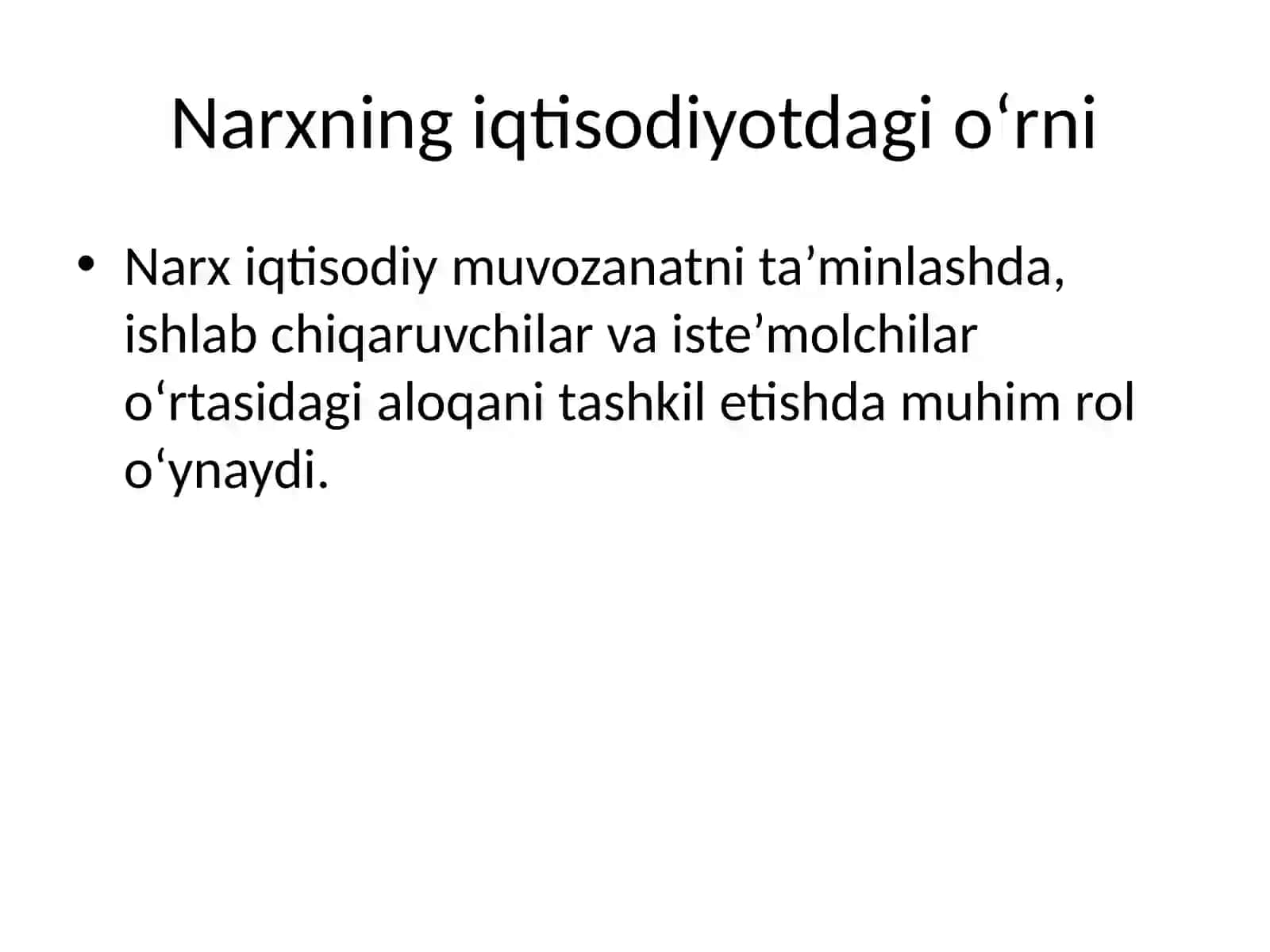 Narxning mohiyati va shakllanish xususiyatlari 4