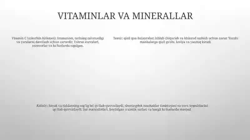 Oziq Ovqat Mahsulotlari Kimyoviy Tarkibi 4