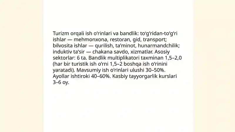 Turizm- Oʻzbekiston iqtisodiyotining drayveri 4