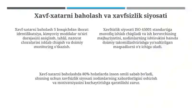 Mehnatni muhofaza qilish tadbirlarini rejalashtirish va moliyalashtirish 4
