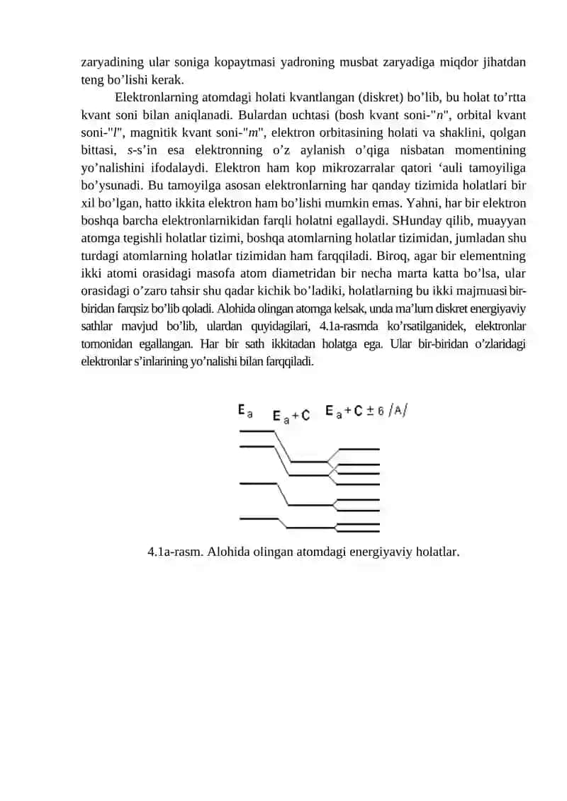 Yarim o’tkazgichlarda elektr o’tkazuvchanlikning elementar nazariyasi 4