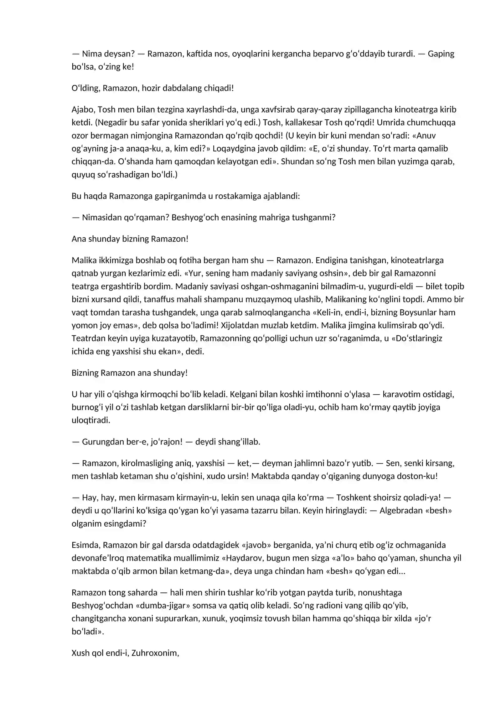 Anoyining jaydari olmasi (hikoya) [Erkin A’zam] 4