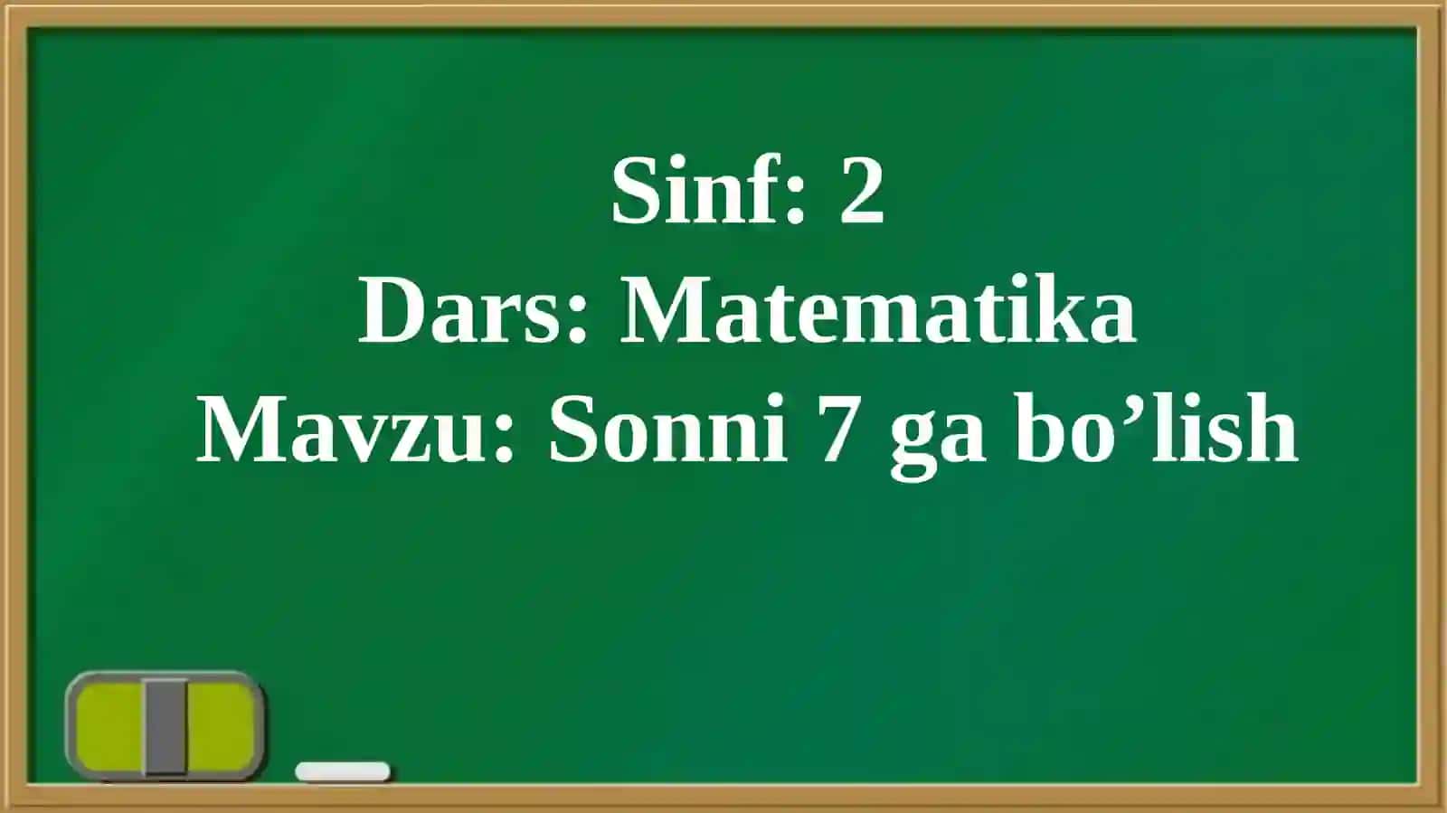 Sonni 7 gabo’lish 4